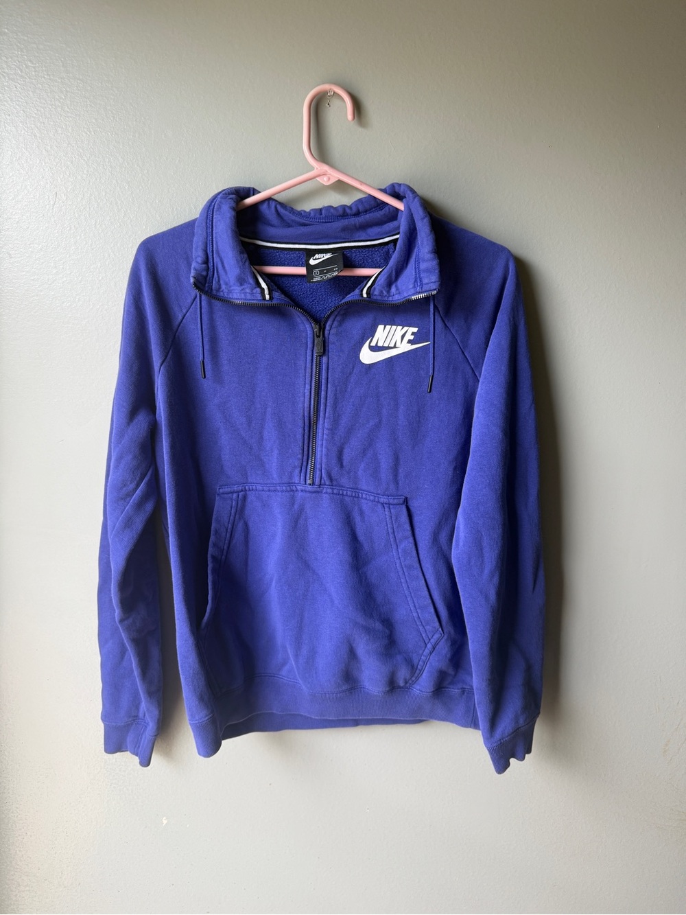 Nike Men’s Royal Purple Half-Zip Sweater with White Logo